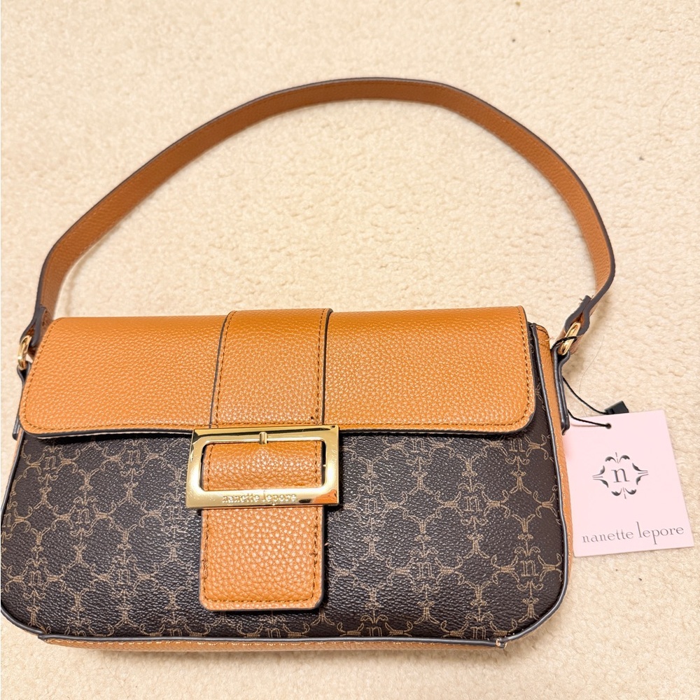 Nanette Lepore Orange and Brown Shoulder Bag